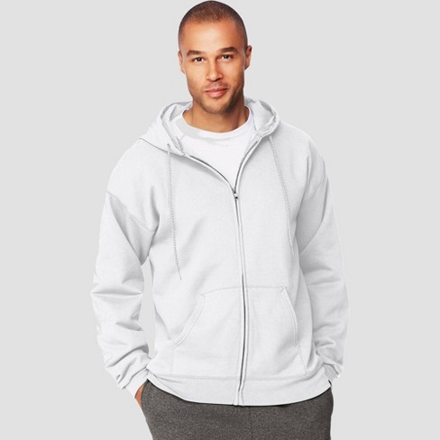 Hanes Men's Ultimate Cotton Full-Zip Hooded Sweatshirt - White L