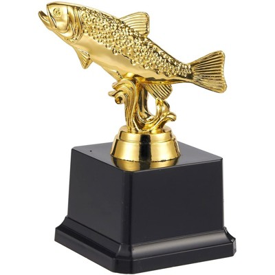 Juvale Small Plastic Fishing Trophy for Fish Derbies, Tournaments, Competitions, Gag Gifts, 3 x 5 In