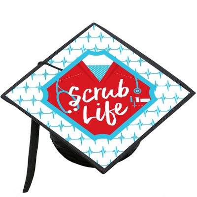 Big Dot of Happiness Nurse Graduation - Medical Nursing Graduation Cap Decorations Kit - Grad Cap Cover