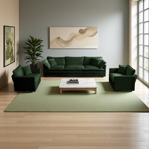 3-Piece Chenille Sofa Set with Round Arms - 1 of 4