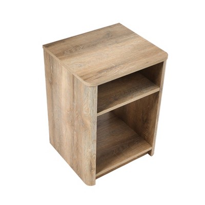Coastal Oak Modern Farmhouse Nightstand with Storage Compartments