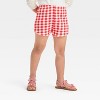 Toddler Girls' 2pc Americana USA Teddy Bear Pullover Sweatshirt and Gingham Shorts Set - Red - 4 of 4