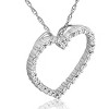 Pompeii3 10K White Gold 1/2ct Diamond Heart Pendant Necklace - 3 of 4
