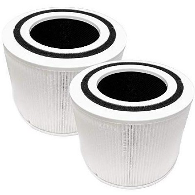 Nispira 3-in-1 True HEPA Activated Carbon Replacement Filters For LEVOIT Core 300 Air Purifier Part 300-RF, 2 Packs
