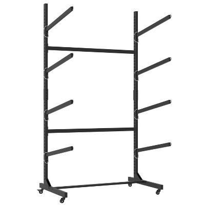 Vynxaria Freestanding Kayak Storage Rack: Holds 2/3/4 Kayaks, Adjustable Height 26.8/41/80 Inches with Lockable Wheels