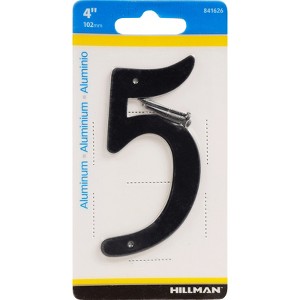 Hillman 4 in. Black Aluminum Nail-On Number 5 1 pc (Case of 3) - 1 of 1