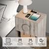 Mid Century Modern Nightstand, Fluted Night Stand with Charging Station, 2 Drawers & Open Shelf, 22.6" Wide Wood Bedside Table, Sofa End Table - 4 of 4