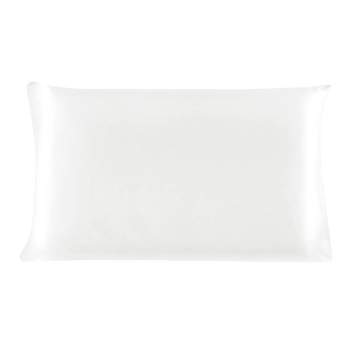 PiccoCasa Piccocasa 100% Silk Fabric Pillow Case Cover Travel Size White 2 Pcs