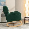 KTMBDW Nursery Rocking Chair Teddy Upholstered Rocker Rocking Accent Chair Padded Seat Armchair for Living Room Bedroom Offices - 3 of 4