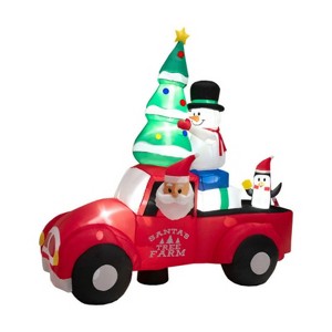 SEVOBAL Inflatable Holiday Decorations 8ft Inflatable Santa Car Decor Inflatable Christmas Decorations, Red, 90"*48"*95" - 1 of 4