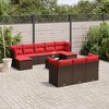 vidaXL 11 Piece Patio Sofa Set with Cushions Brown Poly Rattan - 2 of 4