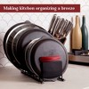 LunaLulinlk Dish Rack & Lid Organizer for Kitchen Counter Cabinet 7 Slots 13” Black - 4 of 4