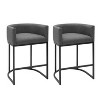 Vatros Upholstered Counter Stool with Metal Frame - 3 of 4
