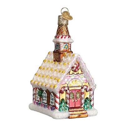 Old World Christmas 4.25 In Gingerbread Church Tree Ornament , Ornament Candycanes (1PC)
