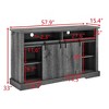 GDFStudio Burke 57.9" Modern TV Stand with 2 Sliding Barn Door and Storage Cabinets - 3 of 4