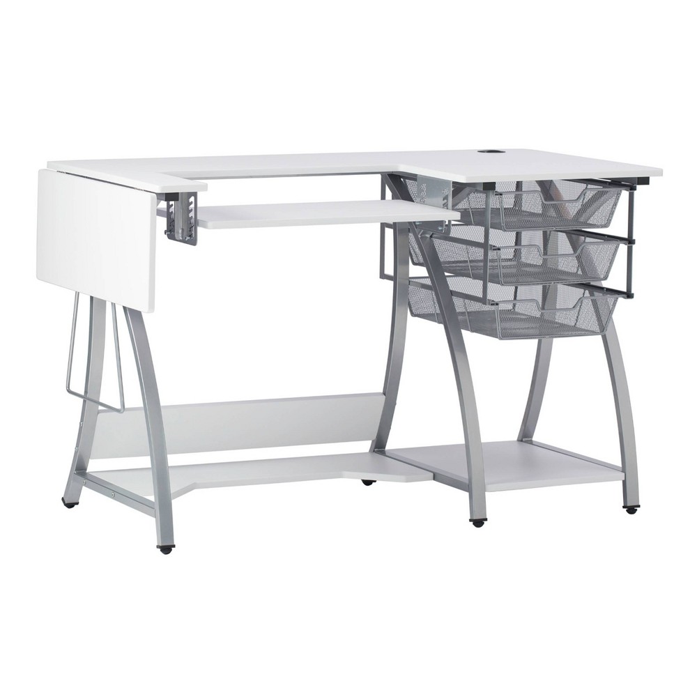 Photos - Other Furniture Pro-Stitch Sewing Table Silver/White - Sew Ready