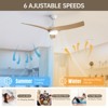 High CFM Ceiling Fans with Lights and Remote Reversible Quiet DC Motor 6 Speeds Dimmable 52'' Modern Ceiling Fan for Bedroom Kitchen Outdoor Patios - 3 of 4