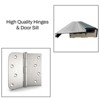 PexFix 36"x80" Smooth Fiberglass Entry Door 3/4 View Frosted Glass Classic Front Entrance Right Hand Inswing White Primed Knock-Down Door - 2 of 4