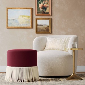 Fringe Drum Ottoman in Velvet - Threshold™ - 1 of 4