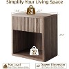 Night Stand Set of 2 With Fluted Drawer Storage End Table, Mid Century Wood Night Stands, Large Modern Farmhouse Nightstand for Bedroom Office - 3 of 4