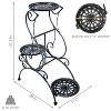 Sunnydaze Steel 3-Tiered Victorian Potted Flower Plant Stand Display Shelf - 31" - Black - 3 of 4