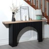 Okak 66IN Minimalist Console Table with Wooden Tabletop, Modern Entry Table with Arch Base, Accent Table for Entryway, Living Room, Black+Natural - 2 of 4