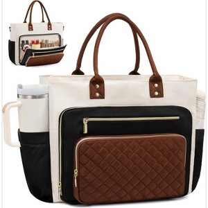 Teacher Tote Bag for Women, 17 Inch Laptop Bag with Multiple Pockets, Professional Work and Business Briefcase - 1 of 4