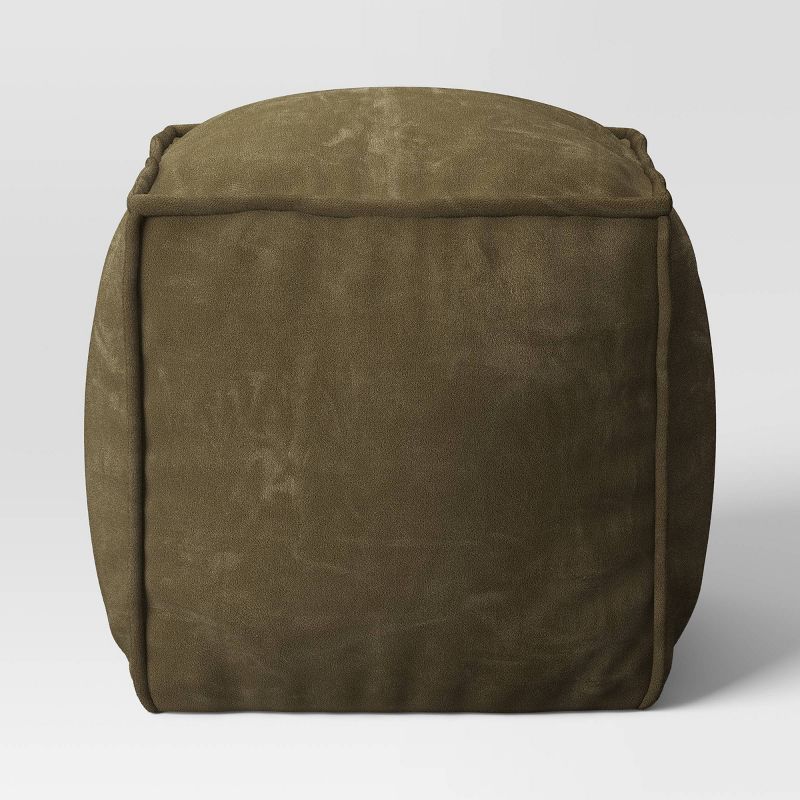Costa Cotton Velvet Pouf with Removable Fill Olive Green - Threshold&#8482;, 4 of 8