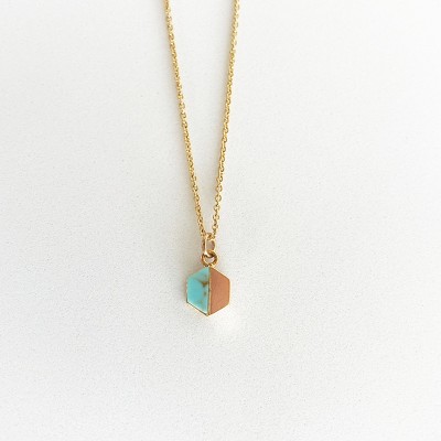 Sanctuary Project Semi Precious Turquoise Geo Charm Necklace Gold