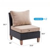 NAYSAYE Patio Chaise Lounges Small Sectional Set with Cushions for Garden and Balcony

, Beige, 23.8"*30"*30.8" - 2 of 4