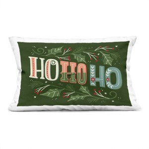 Stupell Industries Ho Ho Ho Winter Holly Leaves Indoor Pillow, 14 x 20 - 1 of 3