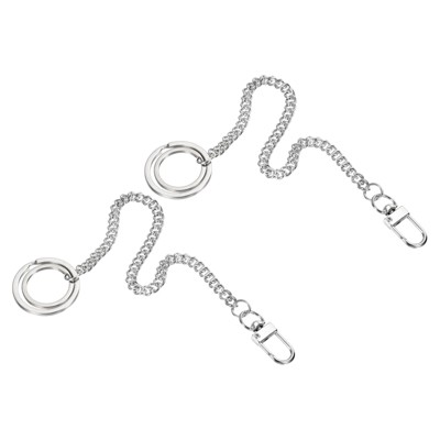 Unique Bargains Wallet Jeans Belt Handbag Nickel Plated Metal Chains with Keyring Clasps