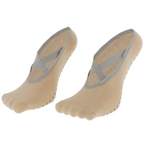 Unique Bargains Women's Short Cross-Strap Yoga Five Toe Socks 1 Pair - 1 of 4