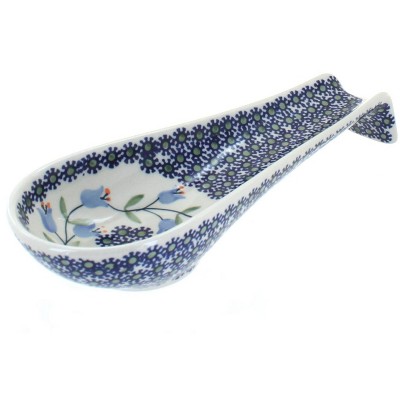 Blue Rose Polish Pottery P007 Manufaktura Large Spoon Rest