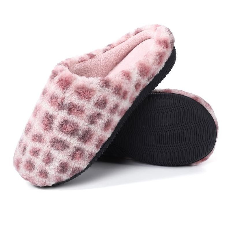 Womens Fuzzy Slippers Comfort Fluffy Slip-on House Slippers, 2 of 7