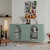 GDFStudio Oliver 59.8'' Modern Sideboard Buffet Server Cabinet with 4 Glass Doors and Adjustable Shelves - 2 of 4