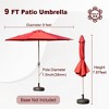 DOMETOUR 9FT Patio Umbrella, Outdoor Market Sun Umbrella with Tilt, Crank, UV Protection, Waterproof, 8 Ribs, Brick Red - 2 of 4