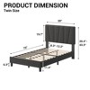 Bed Frame with Adjustable Headboard, Linen Upholstered Full Platform Bedframe with Strong Wooden Slats - 4 of 4