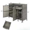 Fontoi Utility Storage Bins, Wicker Storage Cabinet with Glass Desktop and Adjustable Shelves for Outdoor Cushions, Gray, 47.5"*15.8"*39.5" - 2 of 4
