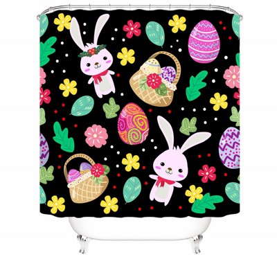 Easter Bunny Shower Curtains for Bathroom Waterproof Fabric Bath Curtain Durable Soft Stylish Bathroom Decor 72x72 Inch