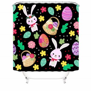 Easter Bunny Shower Curtains for Bathroom Waterproof Fabric Bath Curtain Durable Soft Stylish Bathroom Decor 72x72 Inch - 1 of 1