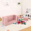 3 Pcs Toddler Couch, Modular Kids Play Couch with Armrest, Kids Fold Out Couch Toddler Playroom Essentials for Classroom Bedroom - 4 of 4