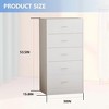 SUGIFT 5 Drawer Dresser White Wood Chest of Drawers for Bedroom, Modern Storage Cabinet 27.6 x 15.8 x 49.4 Inches - 4 of 4