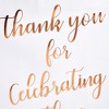 Sparkle and Bash 15x Thank You Kraft Paper Gift Bags with Handles Tissue Rose Gold Foil Lettering - 4 of 4