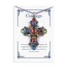 Anna-Kaci Silver Tone Stained Glass Rhinestone Cross Pendant Necklace Gift Message Card & Envelope Faith Jewelry Gifts - 2 of 4