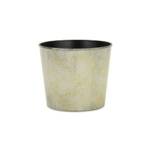 HomeRoots 6" Gray Recycled Plastic Indoor Outdoor Round Pot Planter - 1 of 3