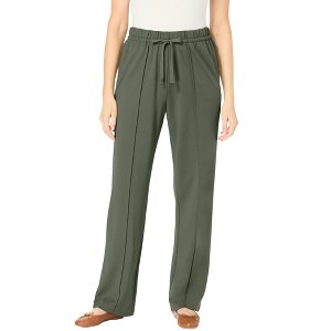 Woman Within Women's Plus Size Easy Going Knit Pant - 1 of 4