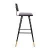 Merrick Lane Faux Leather Barstools Contemporary Upholstered Stools with Metal Frame and Integrated Footrest - Set of 2 - 3 of 4