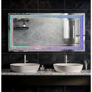 ARTLOGE 1.2M Full Length RGB LED Lighted Mirror Crystal Crush Diamond Wall Hanging Mirror for Dressing - 1 of 4