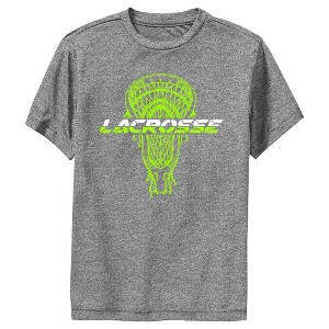 Boy's Lost Gods Lacrosse Stick Neon Green Performance Tee - 1 of 4